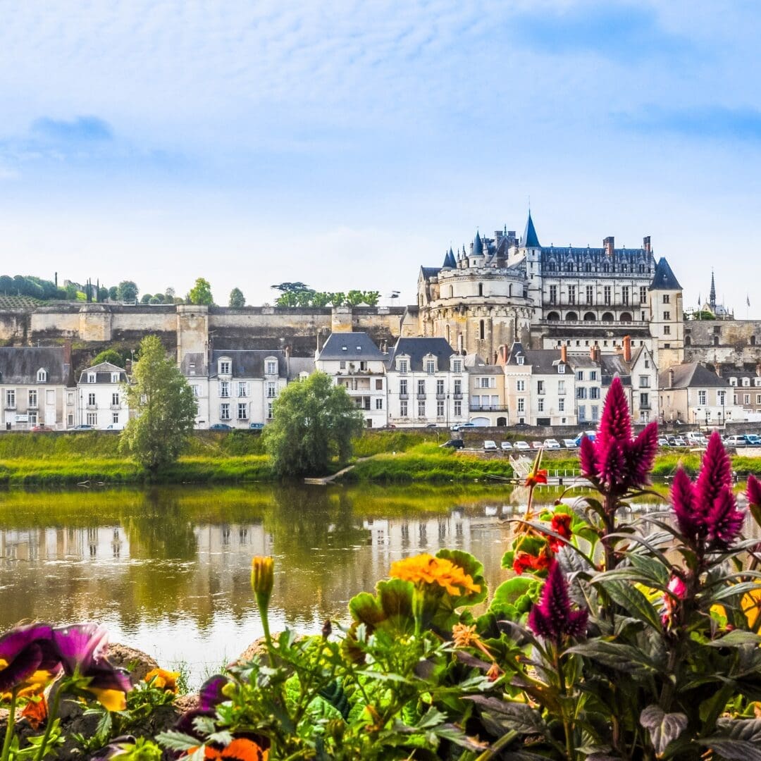 Chateau d'Amboise and the Loire River in the Loire Valley, perfect for a small group France trip in spring
